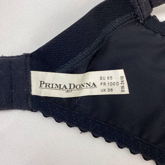 Prima Donna Stockholm Lace Black Bra Underwire Bow Size EU 85 US Band 38 - Picture 7 of 10